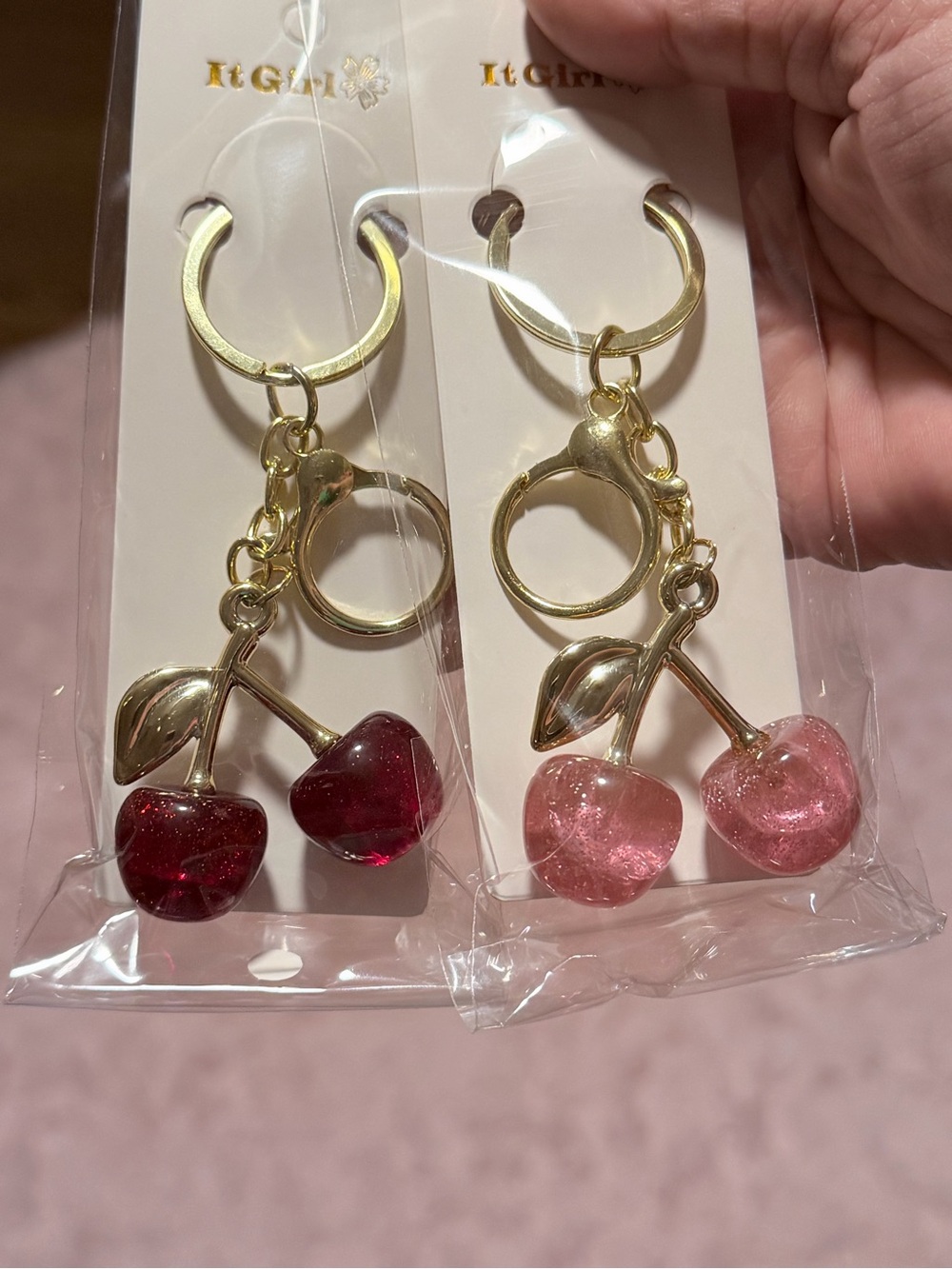 Gold Cherry Keychain - Shiny Cherries $5 per key ring